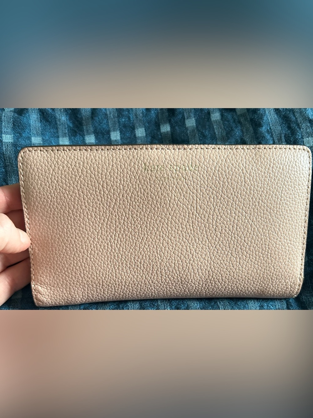 Kate Spade Veronica slim bi fold Pebbled Leather Wallet - ballet pink outside